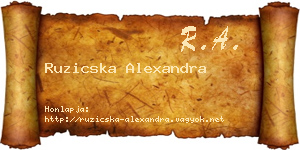 Ruzicska Alexandra névjegykártya